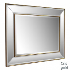 Зеркало горизонтальное в зеркальной золотой раме Cris Gold 